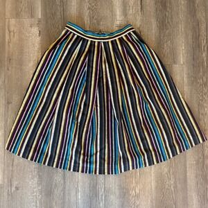 Valley of the‎ Dolls Striped Skirt Womens Small S Retro Multicolor Casual